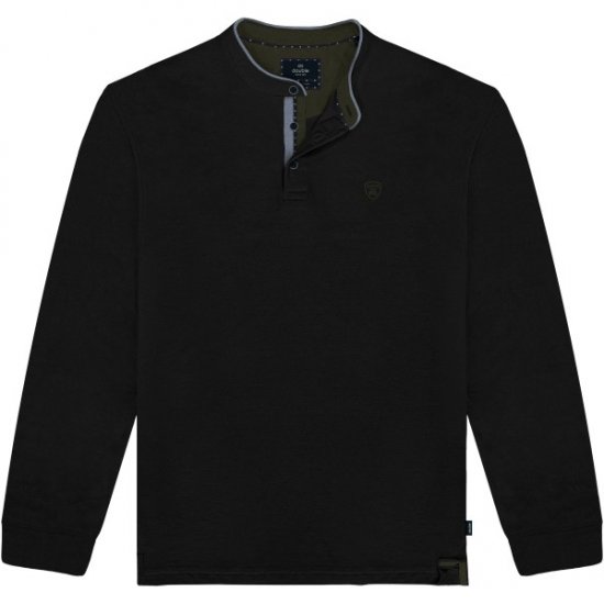 Double Outfitters PS-3099 Polo Shirt Mao Collar Black - Polo-shirts für herren - Polo-Shirts für Herren in großen Größen