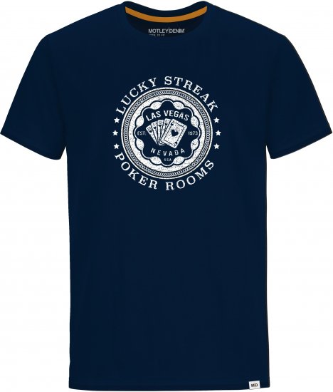 Motley Denim QUEENS T-shirt Navy - Herren-T-Shirts - Herren-T-Shirts in großen Größen