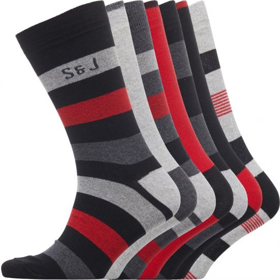 Smith & Jones Red line 7-pack Socks - Herrenunterwäsche & bademode - Herrenunterwäsche & Bademode in großen Größen