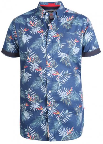 D555 Reuben Hawaii Shirt Navy - Herrenhemden - Herrenhemden in großen Größen