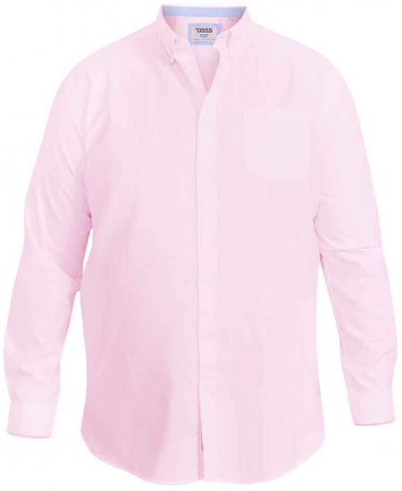 D555 Richard Long Sleeve Oxford Shirt Pink - Herrenhemden - Herrenhemden in großen Größen