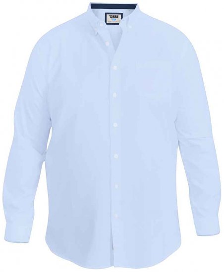 D555 Richard Long Sleeve Oxford Shirt Sky Blue - Herrenhemden - Herrenhemden in großen Größen