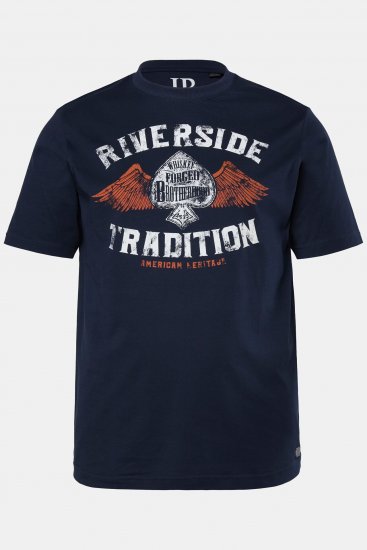 JP1880 T-Shirt Short Sleeve Chest Print Navy - Herren-T-Shirts - Herren-T-Shirts in großen Größen
