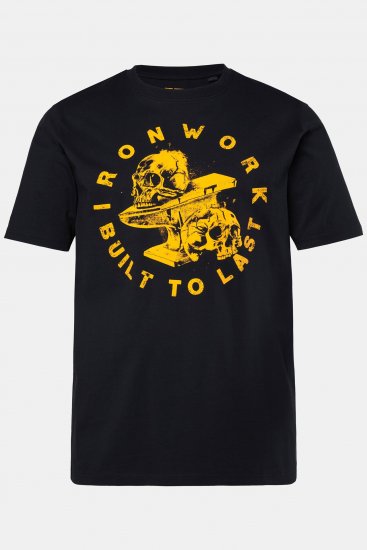 JP1880 T-Shirt Short Sleeve Chest Print Skulls Black - Herren-T-Shirts - Herren-T-Shirts in großen Größen