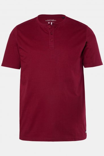 JP1880 Henley Basic T-shirt with Buttons Red - Herren-T-Shirts - Herren-T-Shirts in großen Größen