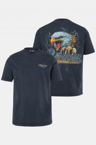 JP1880 T-Shirt Short Sleeve Back Print Vintage Black - Herren-T-Shirts - Herren-T-Shirts in großen Größen