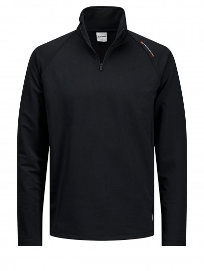Jack & Jones Running Half Zip Sweat Black - Herren-sweater und -hoodies - Herren-Sweater und -Hoodies in großen Größen