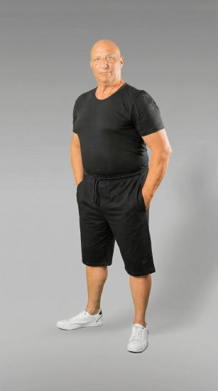 20 Nodi Scirocco Short Leg Sports Pants in Combed Cotton Jersey Black - Jogginghosen für herren - Jogginghosen für Herren in großen Größen