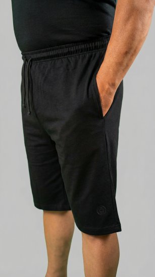 20 Nodi Scirocco Short Leg Sports Pants in Combed Cotton Jersey Black - Jogginghosen für herren - Jogginghosen für Herren in großen Größen