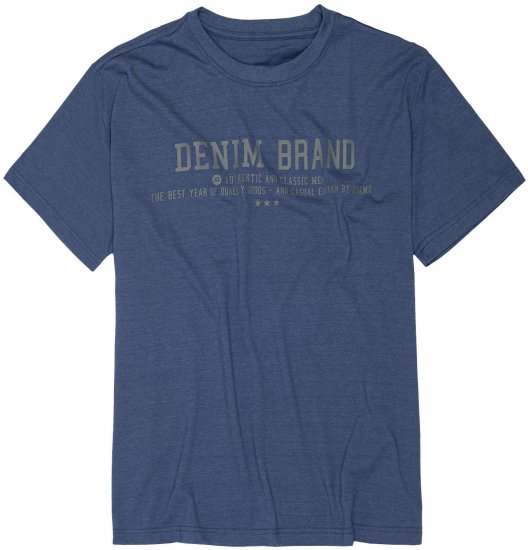 Adamo Simon Regular fit Printed T-shirt Denim Blue - Herren-T-Shirts - Herren-T-Shirts in großen Größen