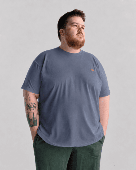 Motley Denim Stockholm T-shirt Light Indigo - Herren-T-Shirts - Herren-T-Shirts in großen Größen