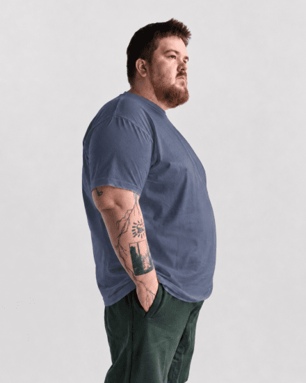 Motley Denim Stockholm T-shirt Light Indigo - Herren-T-Shirts - Herren-T-Shirts in großen Größen