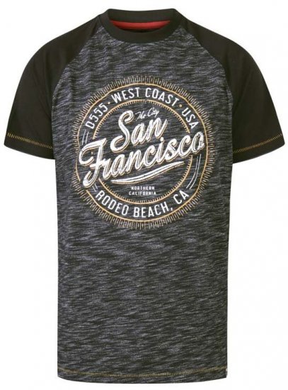 D555 Sunderland San Francisco T-Shirt Black Reno - Herren-T-Shirts in großen Größen - Herren-T-Shirts in großen Größen
