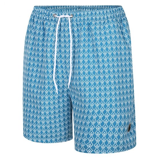 Espionage SW094 Badeshorts mit Geometrischem Print Blau - Bademode - Herren-Badeshorts in Übergröße
