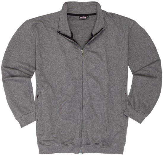 Adamo Athen Sweat Jacket with Full Zipper Grey - Herren-sweater und -hoodies - Herren-Sweater und -Hoodies in großen Größen