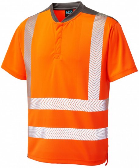 Leo Putsborough COOLMAX® Performance T-Shirt Hi-Vis Orange - Herren arbeitskleidung - Herren Arbeitskleidung Große Größen
