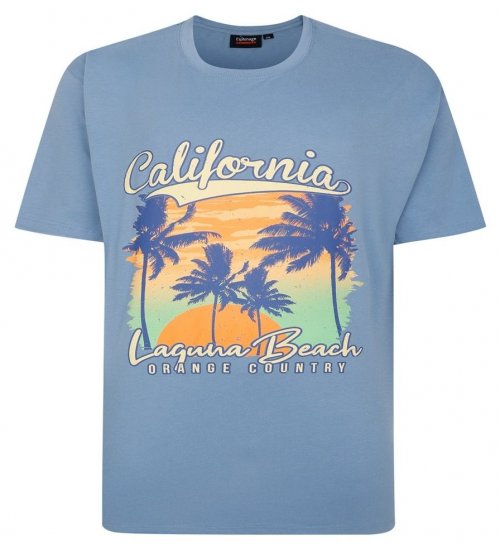 Espionage T425 Laguna Beach Bedrucktes T-Shirt Blau - Herren-T-Shirts - Herren-T-Shirts in großen Größen