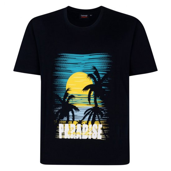 Espionage T448 paradise bedrucktes t-shirt marineblau - Herren-T-Shirts - Herren-T-Shirts in großen Größen