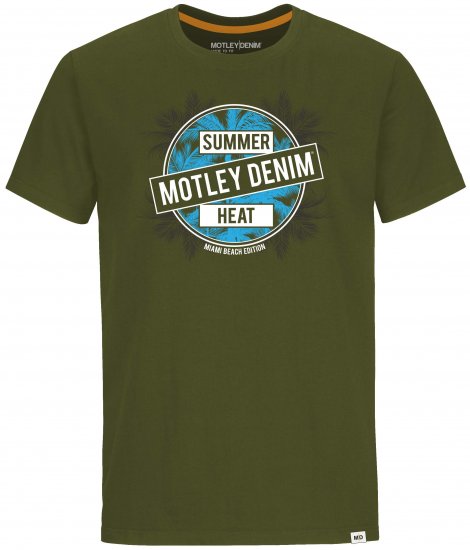 Motley Denim T-shirt Telford Dark Khaki - Herren-T-Shirts - Herren-T-Shirts in großen Größen