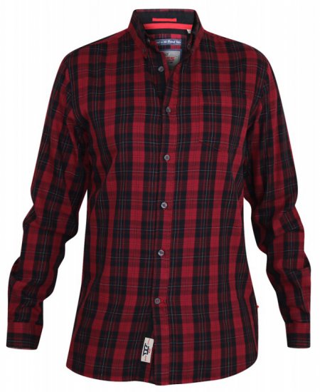 D555 Theo Long Sleeve Check Shirt - Herrenhemden - Herrenhemden in großen Größen