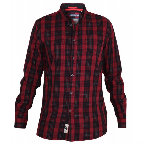 D555 Theo Long Sleeve Check Shirt - Herrenhemden - Herrenhemden in großen Größen