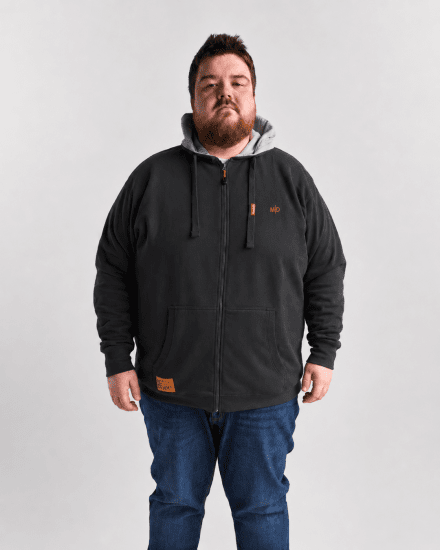 Motley Denim Copenhagen Hoodie Charcoal - Herren-sweater und -hoodies - Herren-Sweater und -Hoodies in großen Größen