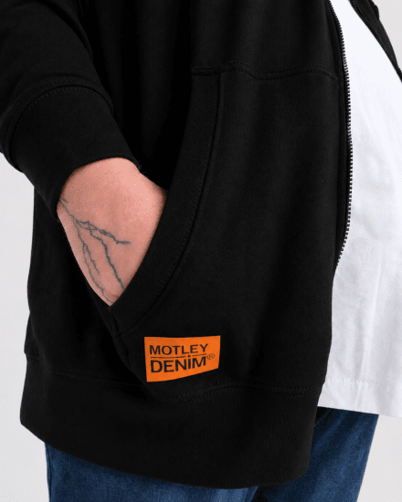 Motley Denim Copenhagen Hoodie Black - Herren-sweater und -hoodies - Herren-Sweater und -Hoodies in großen Größen