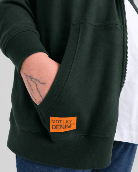 Motley Denim Copenhagen Hoodie Racing Green - Herren-sweater und -hoodies - Herren-Sweater und -Hoodies in großen Größen