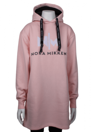 Nora Mikken KADRI WHITE Long Hoodie Pink - DAMENMODE XS-XXL - 