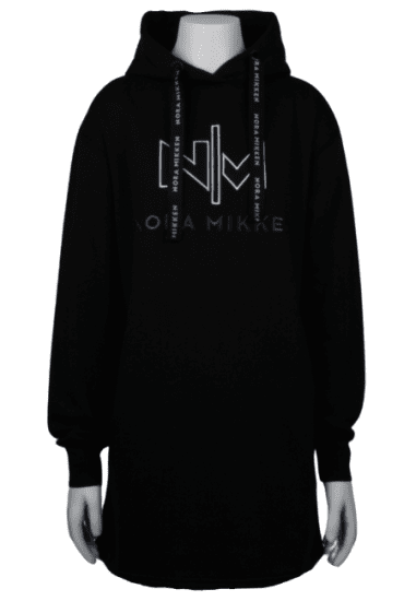 Nora Mikken KADRI WHITE Long Hoodie Black - Sweaters & hoodies - 