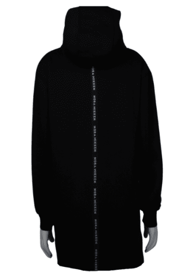 Nora Mikken KADRI WHITE Long Hoodie Black - Sweaters & hoodies - 