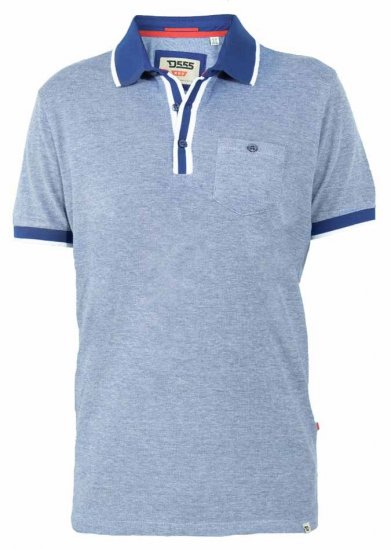 D555 Viper Melange Pique Polo Navy Twist - Polo-shirts für herren - Polo-Shirts für Herren in großen Größen