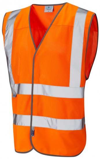 Leo Arlington Coolviz Waistcoat Hi-Vis Orange - Herren arbeitskleidung - Herren Arbeitskleidung Große Größen