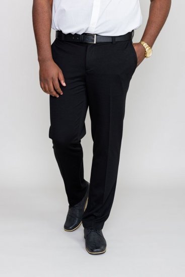 D555 Yarmouth Four Way Stretch Trouser With Flexible Waistband Black - Herren-jeans & -hosen - Herren-Jeans & -Hosen in großen Größen